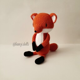 عروسک روباه نارنجی قد 22 سانت دستبافت و کاملا ایمن