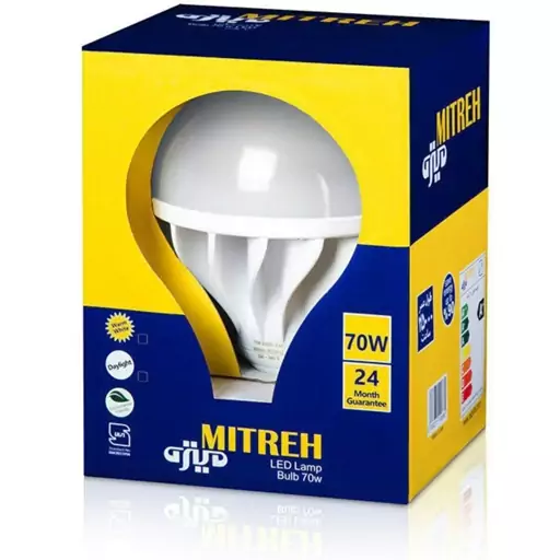 لامپ 70وات LED میتره مدل حبابی  E40 فاقد گارانتی آفتابی