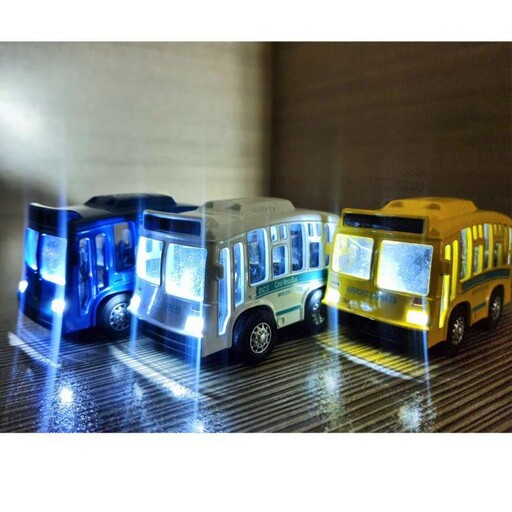 ماشین بازی مدل اتوبوس رنگ  آبی 2