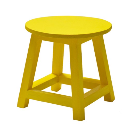 چهارپایه چوبی زرد