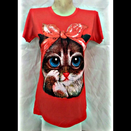 تیشرت زنانه زیبا با چاپ گربه