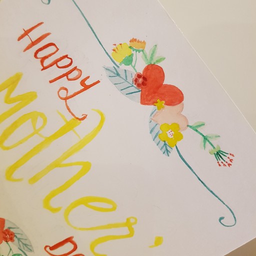 کارت پستال آبرنگی روز مادر مبارک