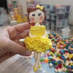 تاپر فوندانتی دختر رنگی  ویژه تزئین کیک و دسر  و کاپ کیک .ارتفاع 10سانت 