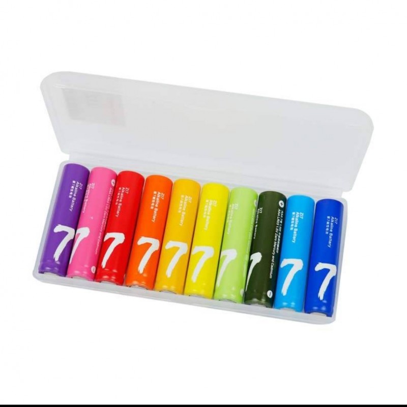 باتری نیم قلمی Xiaomi Alkaline Z17 LR6 1800mAh رنگی بسته 10 عددی