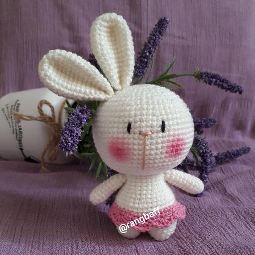 عروسک خرگوش کوچولو (عسل) فانتزی جایزه مدارس هدیه کادو دخترانه پسرانه تولد مهربافه