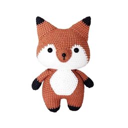 عروسک بافتنی مدل روباه نارنجی و سفید 