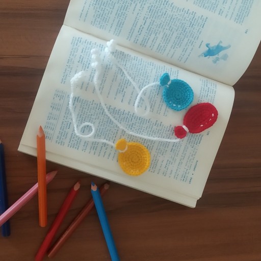 سه عدد نشانگر کتاب با طرح بادکنک در رنگ بندی شاد و جذاب در طول 25 سانتی متر