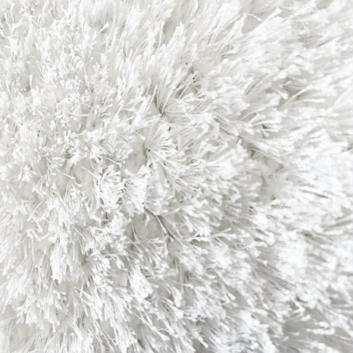 فرش شگی سه بعدی سفید (دایره قطر 1.5)