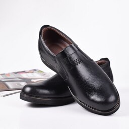 کفش چرم مردانه ساده کد 109211 رنگ مشکی سایز 40 تا 45