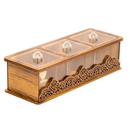 جعبه و باکس پذیرایی چوبی مدل لوکسی کد3 جهت دکوراسیون وهدیه مناسب دمنوش وآجیل و. 