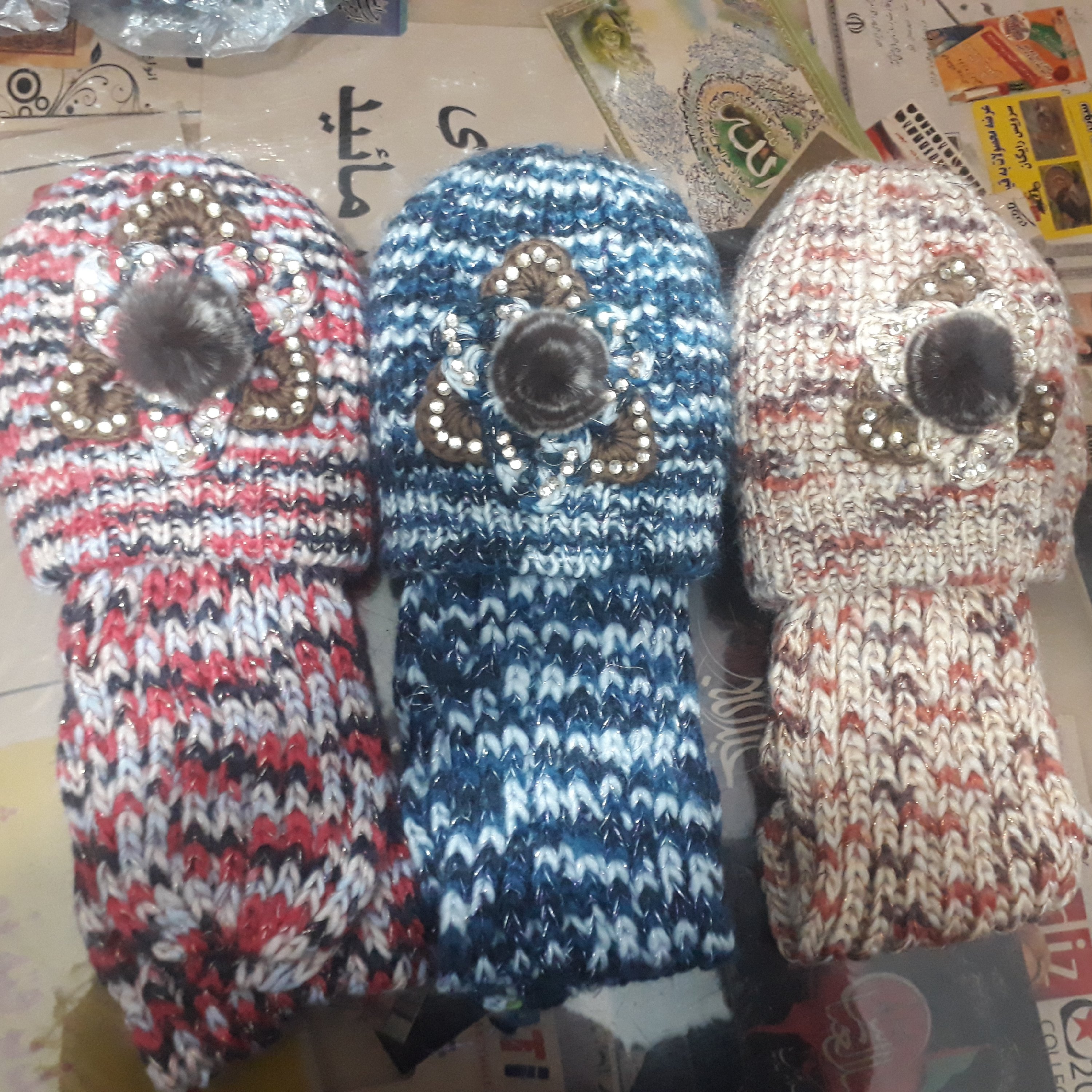 شال و کلاه بافت دولایه رنگ ترکیبی