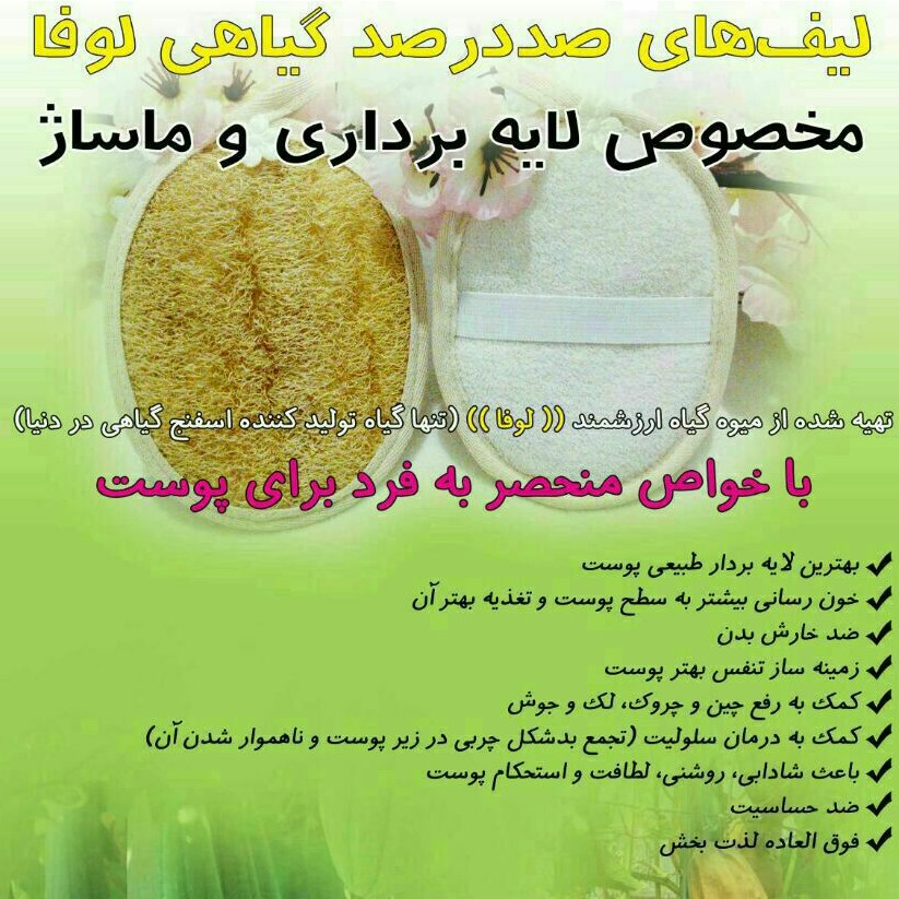 لیف گیاهی بیضی لوفا طوبی