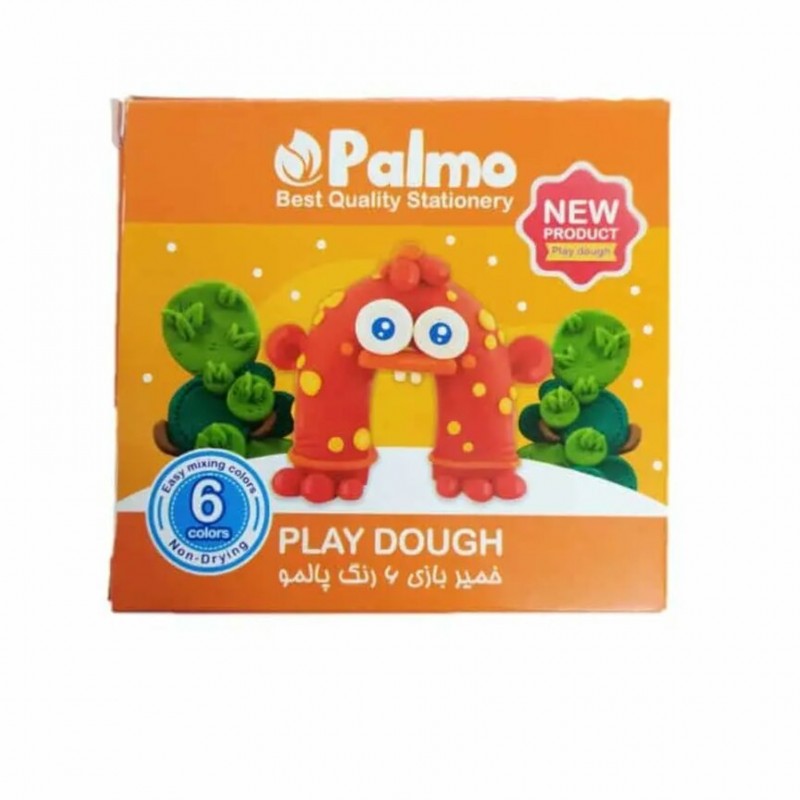 خمیر بازی 6 رنگ جعبه مقوایی پالمو