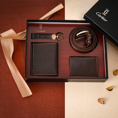 ست هدیه چرم طبیعی مردانه کارتیر 