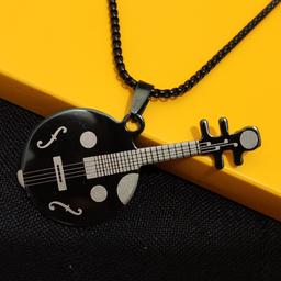 گردنبند گیتار استیل همراه با زنجیر