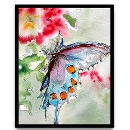 نقاشی آبرنگ طرح پروانه 