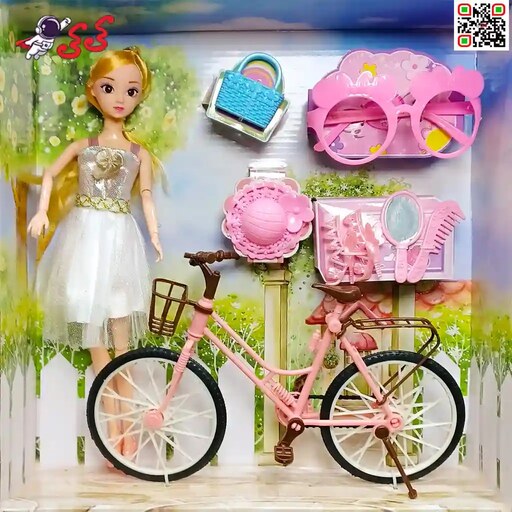 عروسک مفصلی دوچرخه سوار اسباب بازی با کلاه و کفش 0121