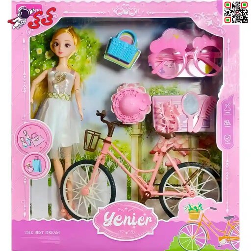 عروسک مفصلی دوچرخه سوار اسباب بازی با کلاه و کفش 0121