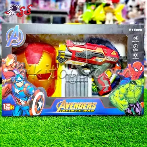 اسباب بازی تفنگ طرح ایرونمن تیر اسفنجی Iron Man SB514