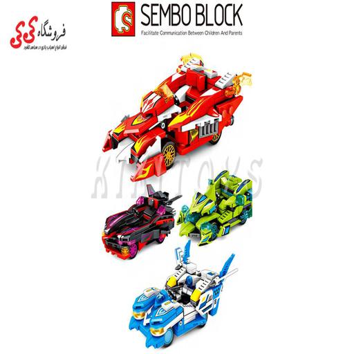 لگو ماشین قهرمانان ست 4 عددی سمبوبلاک SEMBO BLOCK 607203