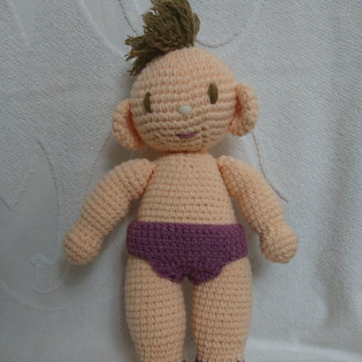 عروسک نوزاد قلاب بافی(32 سانت)