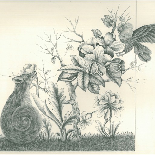 نقاشی روباه و خروس مرزبان نامه