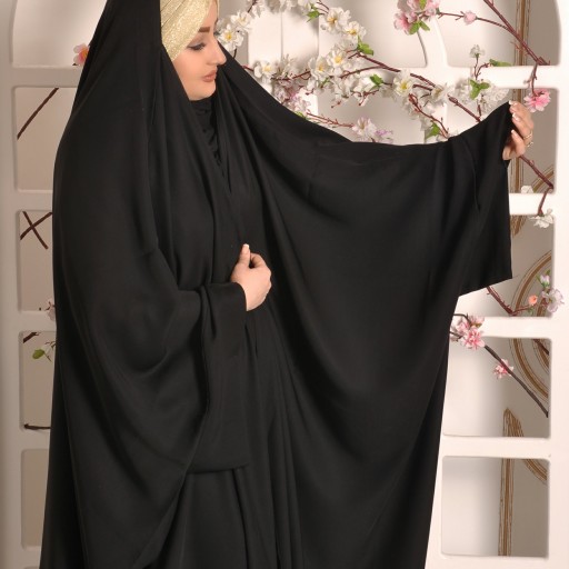 چادر مشکی پرنسس (یا چادر یاسمین زنانه  ) جنس ندا امارات مدل عبا. حجاب مادر. چادر سرای مادر 