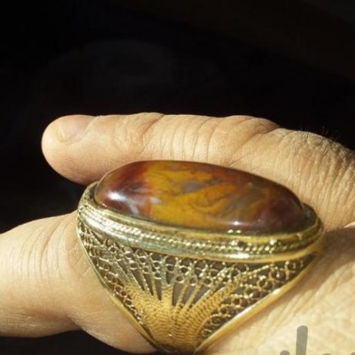 انگشتر ملیله دست ساز با نگین شجر اصل معدنی