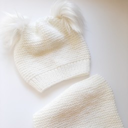 شال و کلاه دستبافت کاموا ترک مناسب کوچولوهای یک تا پنج سال نرم و لطیف و شیک