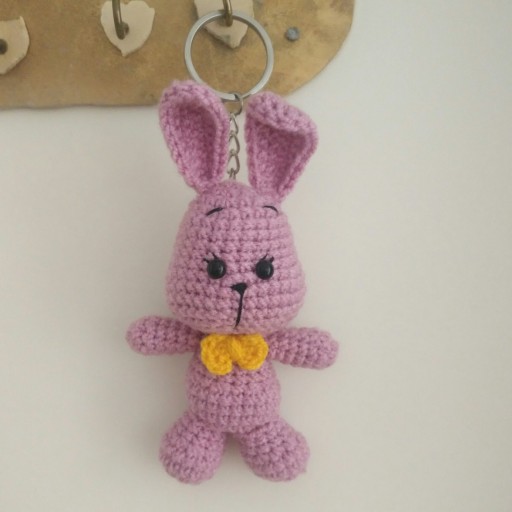اسباب بازی عروسک بافتنی کاموایی آویز سرکلیدی جاکلیدی خرگوش