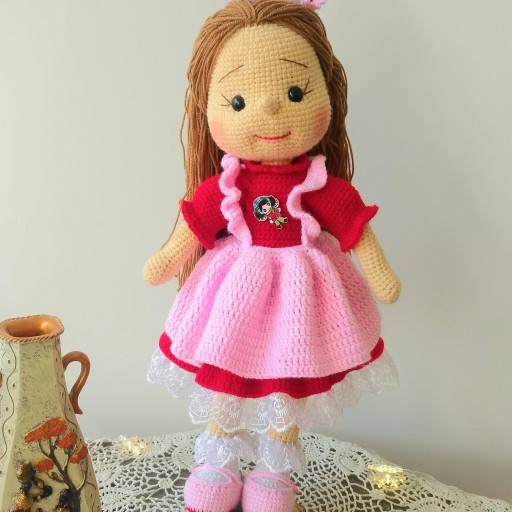 اسباب بازی دخترانه کاموایی عروسک بافتنی الیسا