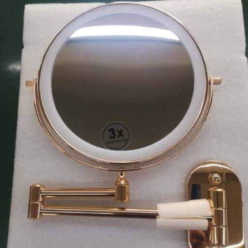 آینه سرویس بهداشتی دیواری Miller مدل LED لمسی قابل شارژ طلایی براق
