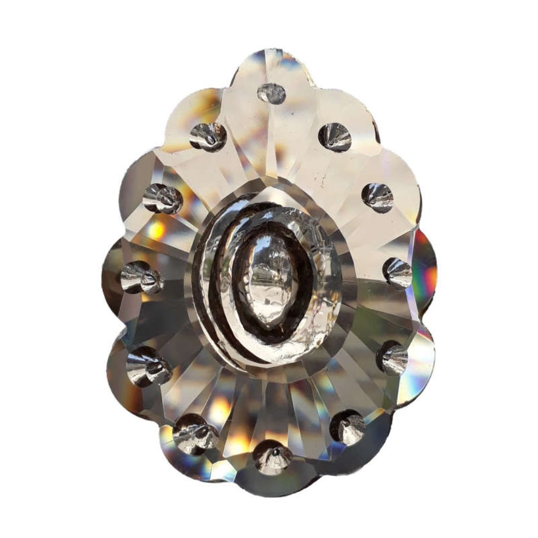 کریستال آویز لوستر  مدل پیکوک بزرگ برنز  بسته 5عددی