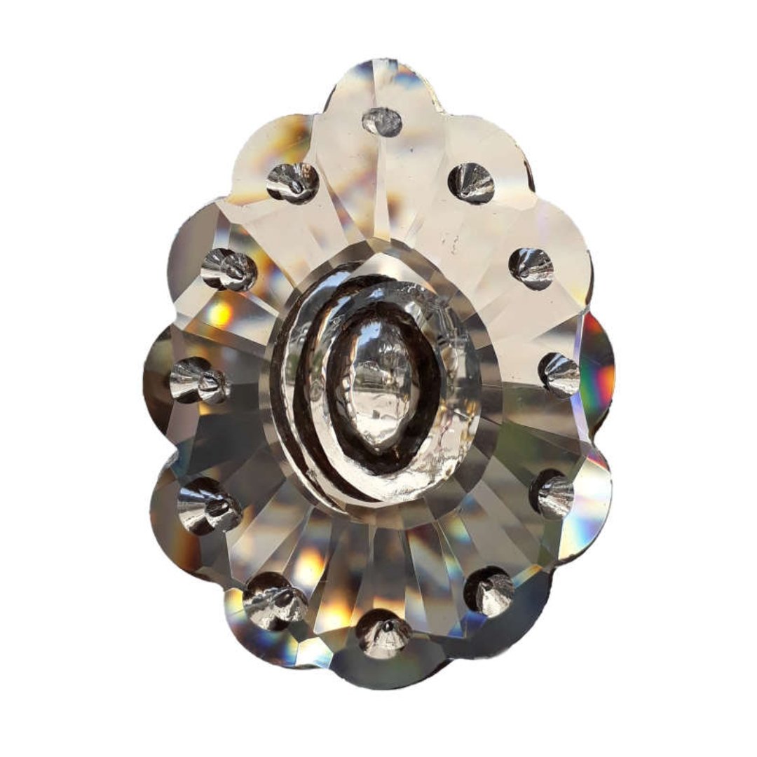 کریستال آویز لوستر مدل پیکوک کوچک برنز بسته 12عددی