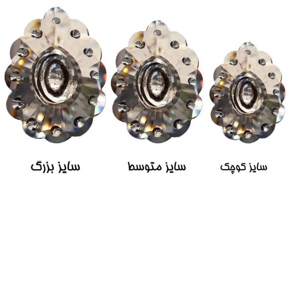 کریستال آویز لوستر مدل پیکوک  متوسط بسته 7عددی