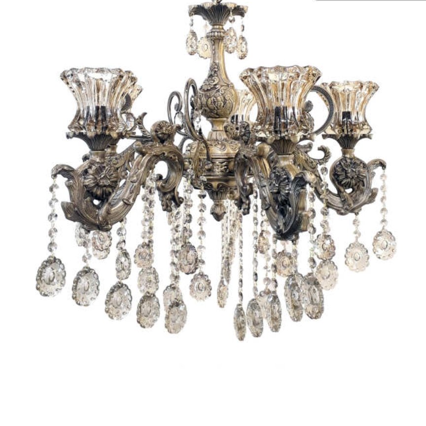 کریستال آویز لوستر مدل پیکوک  متوسط بسته 7عددی