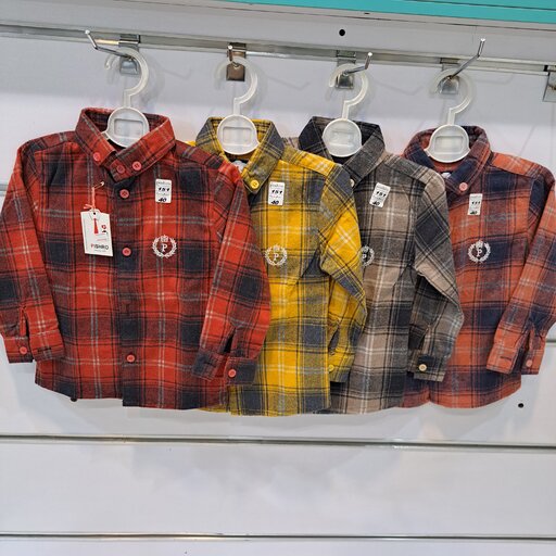 پیراهن پسرانه پشمی در چند رنگ متنوع طرح چهارخانه سایز  چهل تا پنجاه و پنج 