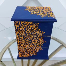 جعبه و صندوقچه چوبی دارای سه کشو طرح ماندلا