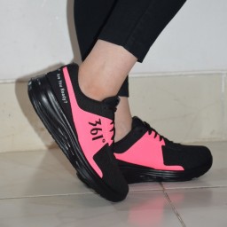 کفش کتونی اسپرت دخترانه و زنانه مشکی صورتی برای ورزشی مدل 361 درجه
