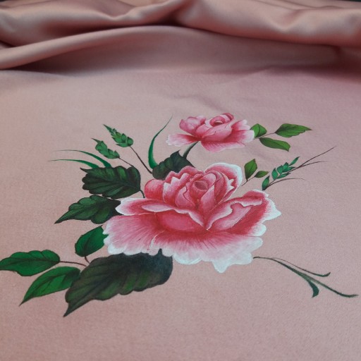نقاشی روی پارچه طرح گل رز