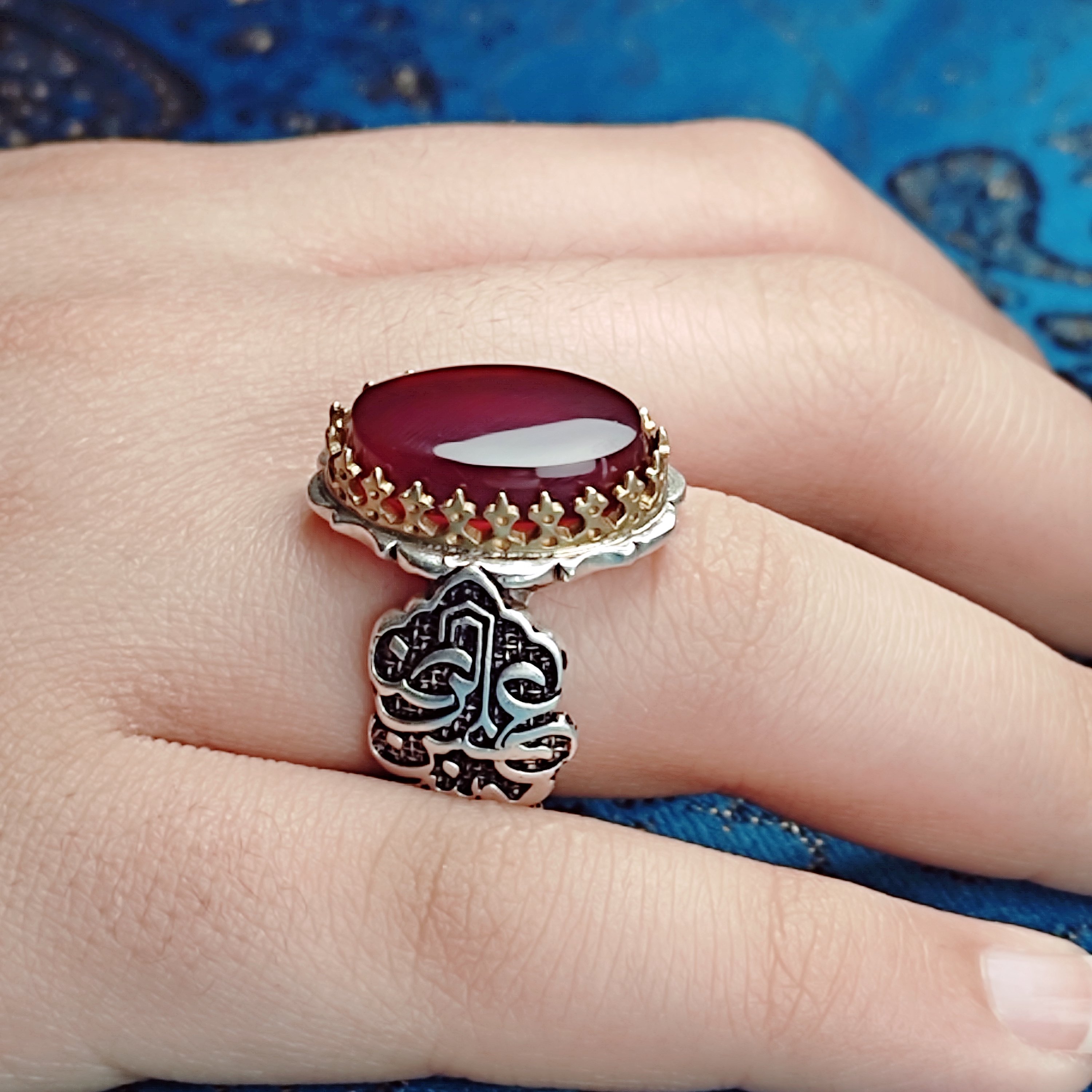 انگشتر مردانه عقیق سرخ اصلی و معدنی