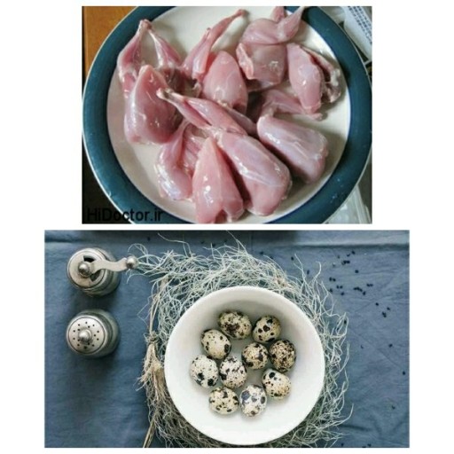 پکِ گوشت و تخم بلدرچین(نیم کیلو تخم ارگانیک بلدرچین نیم کیلو گوشت گرم بلدرچین)