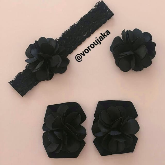 ست هدبند  پابند گیره مشکی