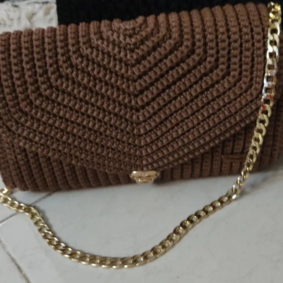کیف مکرومه در دو رنگ بسیار زیبا