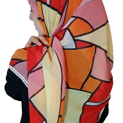 روسری حریر طرح "یسنا" پاییزی