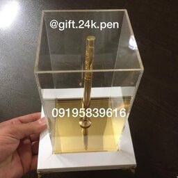 خودکار   با ذرات طلا همراه با شناسنامه و باکس رومیزی آنجل 