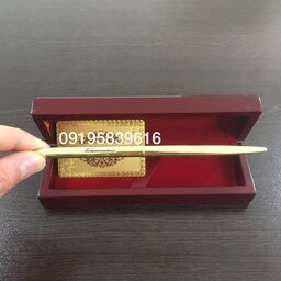 خودکار روکش طلا با جعبه چوبی ارجینال و شناسنامه اصلی 