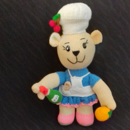 عروسک خرس آشپز بافتنی