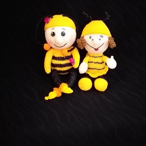 عروسک بافتنی دختر و پسر زنبورکی