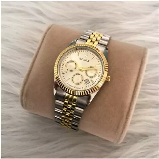 ساعت مردانه رولکس Rolex طرح سه موتوره  صفحه طلایی